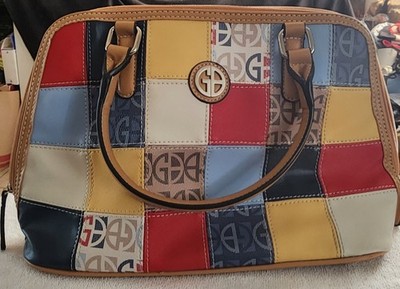 Giani Bernini Women's Patchwork Shoulders Handbag Purse Multicolored Leather