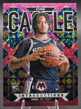 2024-25 Mosaic Fast Break Stephon Castle #20 Introductions Pink Disco RC /20