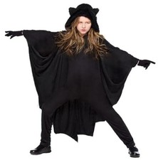 Bat Costume for Kids Hooded Jumpsuit Wings Halloween Boys Girls 6