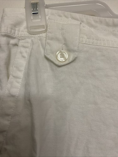 Pantalones para mujer London Jean Chino 100 % lino blanco pierna ancha 10 bolsillos - Imagen 6 de 18