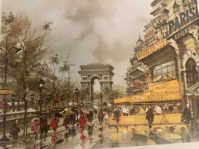Paris Les Champs Elysees Print 1973 Editions Krisarts