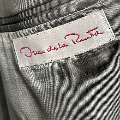 Men’s Oscar de la Renta Wool Blazer Pin Striped Suit Jacket Navy Custom Chest 46 - Picture 7 of 11