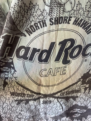 Hard Rock Cafe Shirt Vintage turquoise tie dye 1989 world cup surfing short sl L - Picture 8 of 15