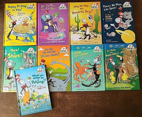 Lot Of 9 HB Dr. Seuss Cat In The Hat Learning Library Books