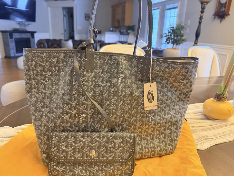 Goyard Saint Louis PM 灰色 Goyardine 帆布托特包 单肩包 手提包 钱包 — 第 2/4 张图片
