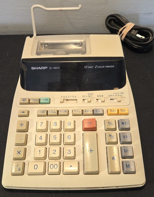 Sharp EL-1801V 12 Digit 2 Color Printing Calculator Tested Works 1026
