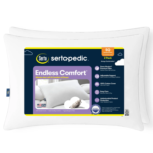 Endless Comfort Hypoallergen Bettkissen 2er Pack King/Groß Antimikrobiell Weiche Baumwolle - Bild 8 von 14