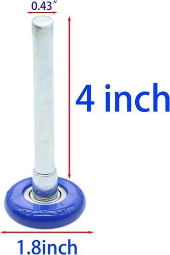 Garage Door Roller, Blue 1.8" Quiet Nylon Garage Door Wheels 4" Stem for Garage - Picture 2 of 4