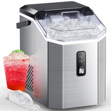 COWSAR Nugget Ice Maker Countertop, Chewable Nugget Ice Cubes Machine, Quick ...