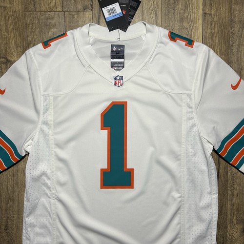 Miami Dolphins #1 Tua Tagovailoa Nike NFL Football Jersey Men’s Medium NWT $120 - Picture 2 of 8