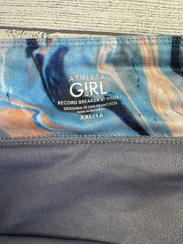 Athleta Girl Shorts Youth 2XL Multicolor Record Breaker 3" Athletic Running - Picture 2 of 6