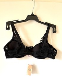 NWT Agent Provocateur RUDY Demi Cup Black Purple Bra 36A Boudoir Cutout Vamp
