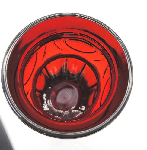 5 Vintage 1960er Wheaton Glas Millville NJ Red Bullseye Muster 6,75" - Bild 6 von 8