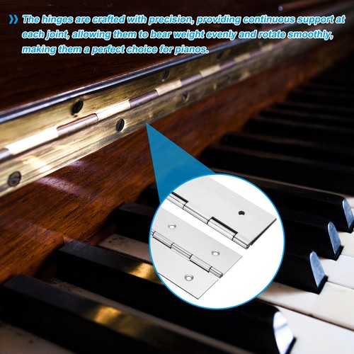 Piano Hinge, 48"x3" Stainless Steel Continuous & Piano Hinges, Silver - Picture 5 of 6