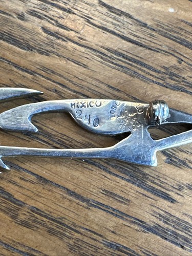 CIRCA 1940 LOS CASTILLO MOSAICO AZTECA TAXCO MEXICO STERLING BROOCH PIN DEER - Bild 10 von 13
