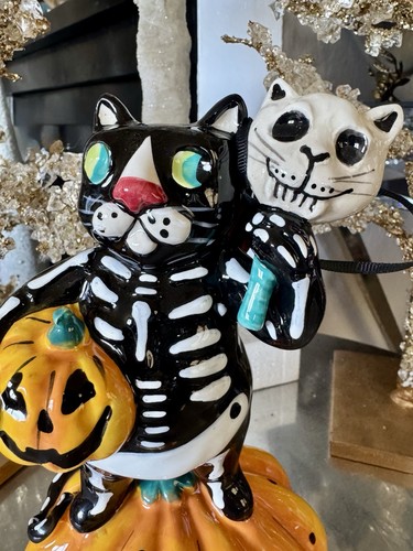 Blue Sky Clayworks Black Cat Pumpkin Figurine | Heather Goldminc 2022 Halloween - Picture 4 of 14