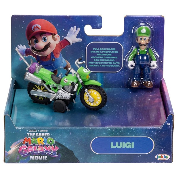 "Super Mario Galaxy Movie Actionfigur Luigi Mit Motorrad 2,5\" / 6,35Cm"-image