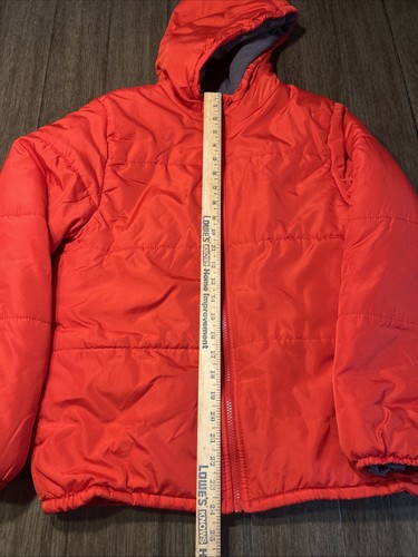 London Fog Kids Puffer Winter Jacket Large 14-16 Red Boys Girls Full Zip Hooded - Picture 2 of 14