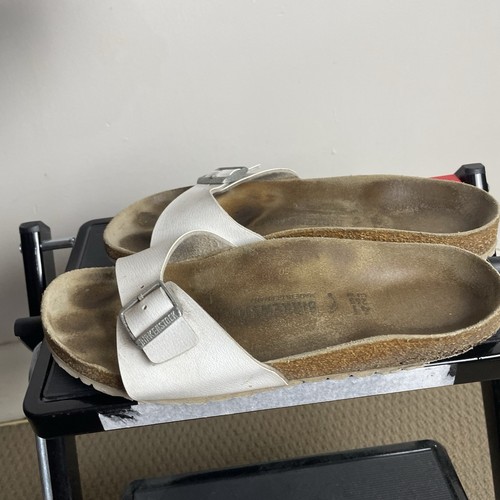 Birkenstock Leather Slippers Size 41 265 White Upper Germany Made - Picture 8 of 15