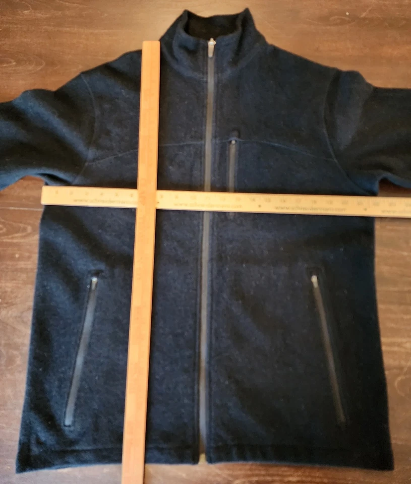 Ibex 男式 Shak 夹克全拉链 Zque 美利奴羊毛黑色 XL 码 — 第 3/4 张图片