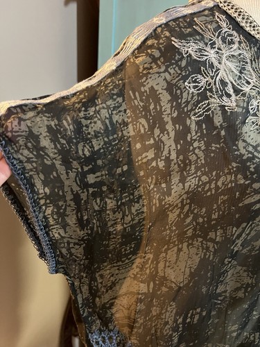 Camisa Johnny Was Biya Henley Cuello 100% Seda Bordada Mediana Semi Transparente M - Imagen 5 de 15