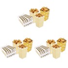 3 Pack Popcorn Tubs Reusable Yellow Boxes Cardboard Party Candy Cartons