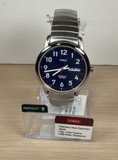 Timex Easy Reader Day Date 35mm Steel Expansion Band Watch  Blue Dial T20031