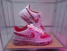 Size 6.5 (GS) - Nike Air Force 1 Custom White & Pink Splatter