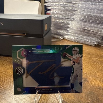 2020 Elements JACOB EASON Rookie Neon Signs Green Patch Auto /15 #RNS-JE RPA SSP