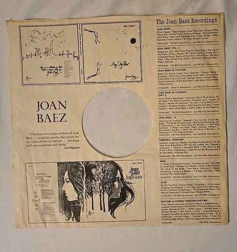JOAN BAEZ /FAREWELL ANGELINA / VSD79200 / VANGUARD / 1967 / VINYL LP / VG +/VG - Picture 7 of 7