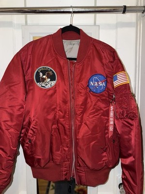 Alpha Industries NASA Apollo MA-1 Bomber Jacket Men's XL Nylon | eBay
