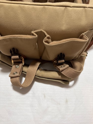 Vintage Oasis Khaki Canvas Kameratasche verstellbare Trennwände/Lederakzente 47-72 - Bild 5 von 11