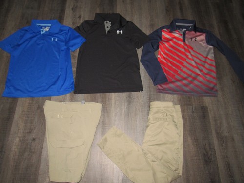 UNDER ARMOUR Boy's Small 8 10 Golf Lot Shirts Pants Shorts All Mint Condition