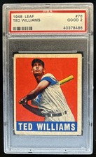 1948 Leaf Ted Williams #76 Red Sox PSA 2