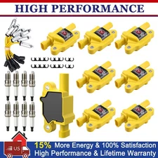 UF413 Ignition Coil+Spark Plug+Wire 8 Pack for Cadillac Chevy Silverado 1500 GMC