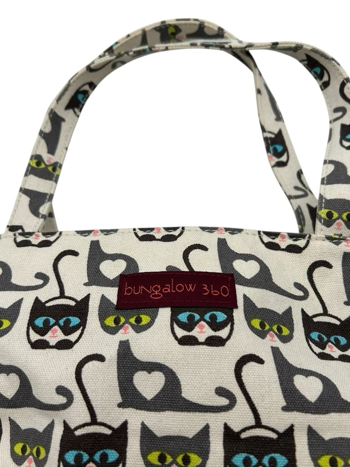 Cartera clásica de lona pequeña para gato Bungalow 360 para mujer Foto 2 de 4