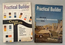 x2 Mid Century Practical Builder Home Construction Magazine 1961 Design Color