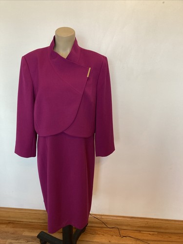 Tahari Arthur S. Levine Kleid & Sakko Gr. 16 himbeer dunkelrosa Anzug - Bild 2 von 24