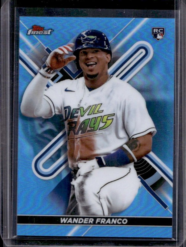 2022 Topps Finest Wander Franco RC Sky Blue Refractor Rookie #/300 Rays