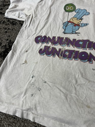 Vintage School House Rock Conjuction Junction T Shirt Large 90s Cartoon Made USA - Picture 4 of 6