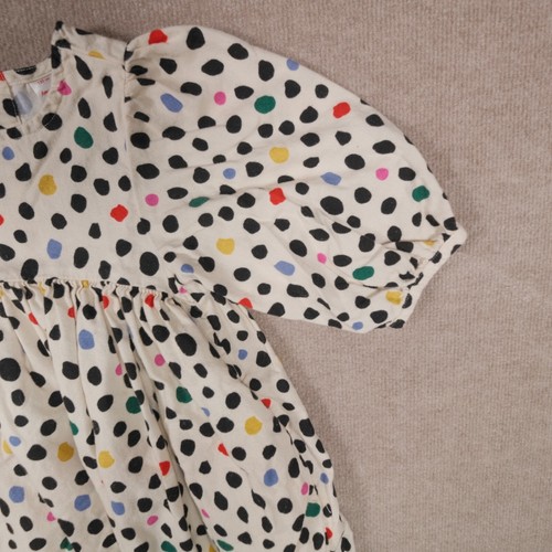 Hanna Andersson Kleid 3/4 Arm weiß gepunktet 120 cm US6-7 Kinderkleid Tasche - Bild 4 von 21