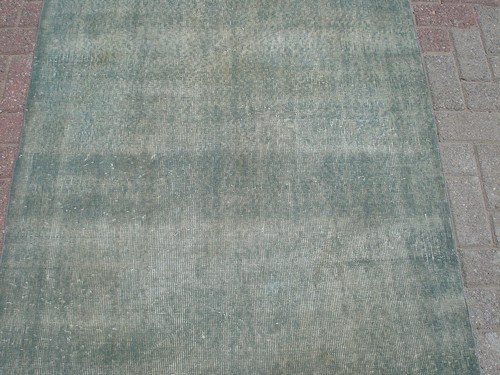 Vintage Turkish Rug 4x7 Oriental Rug, Tribal Wool Carpet, Old Rug, Plain Rug - Picture 8 of 9