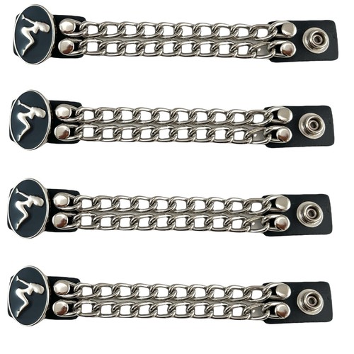 Motorcycle Vest Extenders Double Steel Chain Made in USA 24 Snaps MC Biker 4 PK - Picture 6 of 52