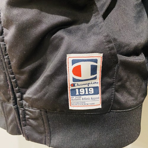 CHAMPION Vintage Black Bomber Jacket Size Y12 / Small Adult - Picture 4 of 8