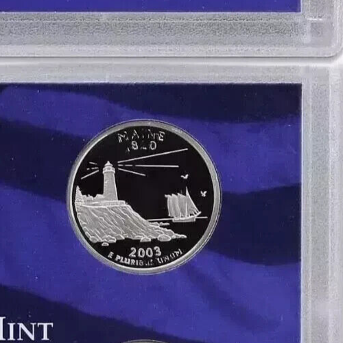 2003 S Maine State Quarter Deep Cameo Gem Proof - Picture 2 of 2