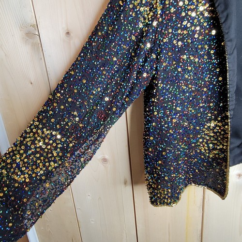 Vintage Sequin Jacket - Black and Gold - Picture 9 of 16
