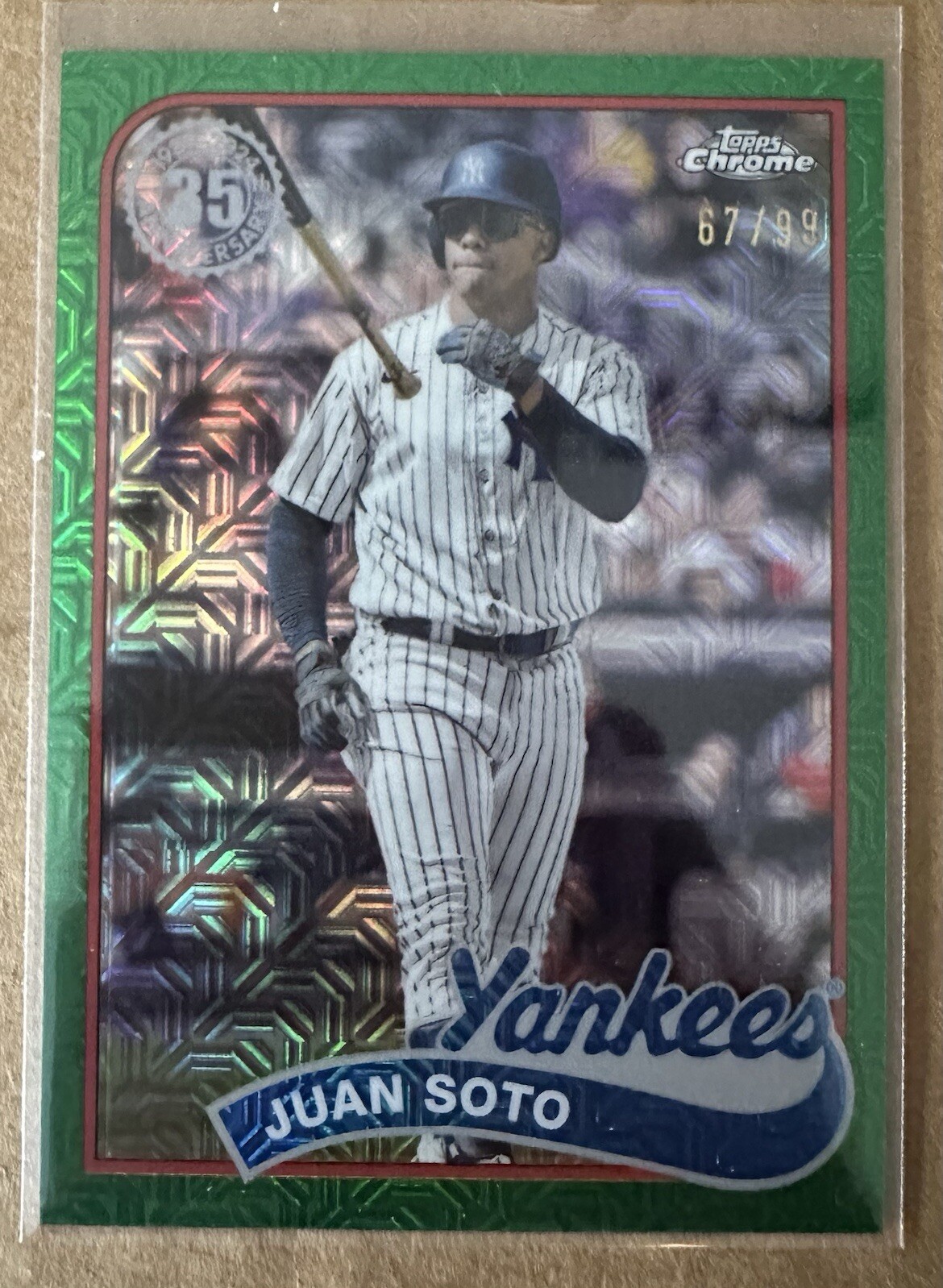 JUAN SOTO 2024 Topps Series 2 1989 Chrome Silver Pack Green Mojo Refractor  /99