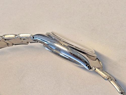 1950s ROLEX 6085 & GAY FRERES stretch bracelet semi bubbleback super Oyster OCC - Foto 7 di 23