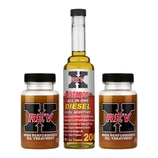 REV X Diesel Engine Treatment Kit - Oil & Fuel Treatment - Cleans Injectors