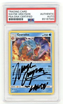 PSA Signed Wayne Grayson Pokemon Gyarados 30/181 Holo Rare Team Up